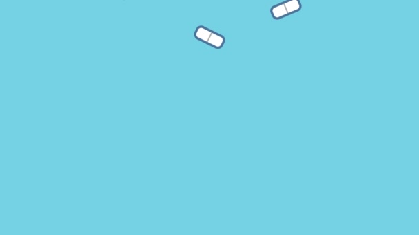 Capsules medicines pattern medical animation — Stock Video