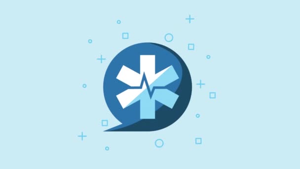 Medicinsk symbol i tal bubbla animation — Stockvideo