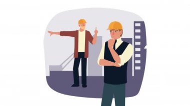 mimar işçiler karakterler animasyon