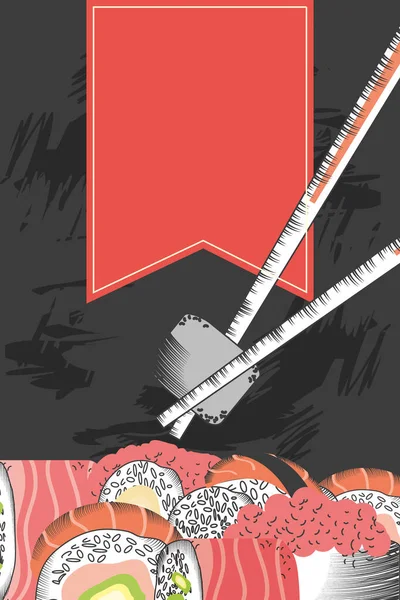 Sushi and chopsticks — Stock Vector