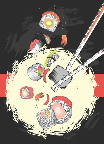Délicieux sushi nourriture — Image vectorielle