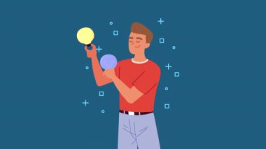 Adam ampulleri kaldırıyor karakter canlandırması