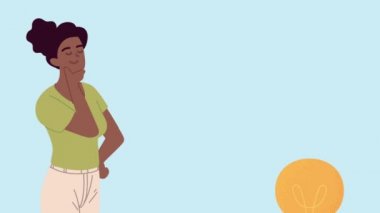 Ampulleri olan afro kadın karakter animasyonu