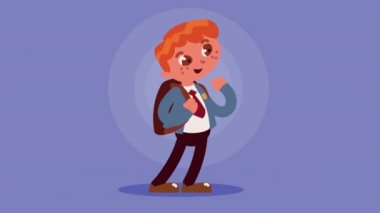 kızıl saçlı küçük öğrenci karakter animasyonu