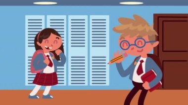 Küçük öğrenciler karakter animasyonunu eşleştirir