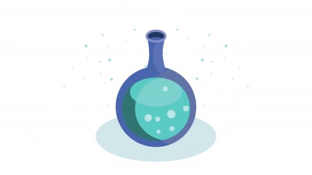 Laboratory flask isometric style animation — Stock Video