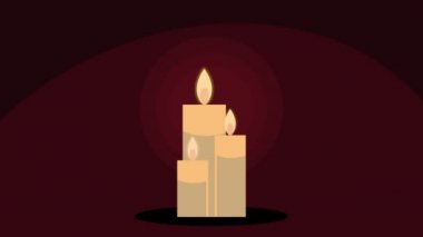 üç ateş mumları dekoratif animasyon