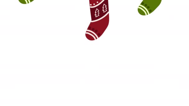 Щасливі різдвяні шкарпетки анімація — стокове відео