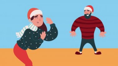Noel çifti karakterleri animasyonu kutluyor