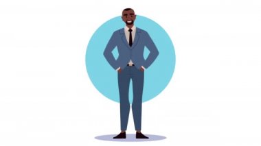 Afro iş adamı karakter animasyonunu bıçakladı