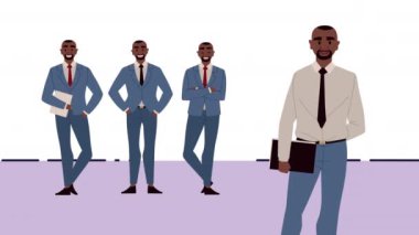 Afro iş adamları karakterleri bıçaklıyor