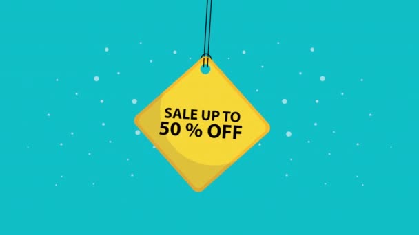 Sale up tag commerce business animation — Stock Video