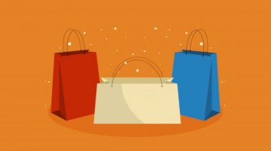 Alışveriş çantaları ticaret animasyonu