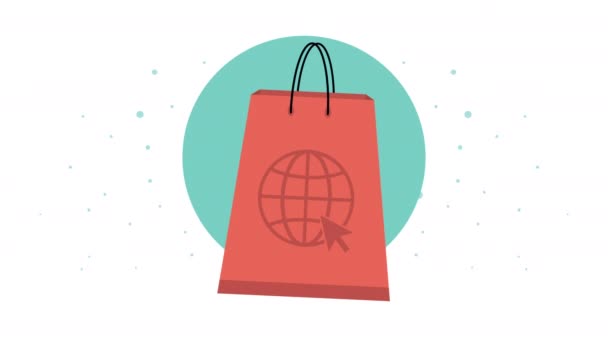 Анимация торговых сумок — стоковое видео