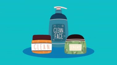 üç kozmetik ürünü animasyonu