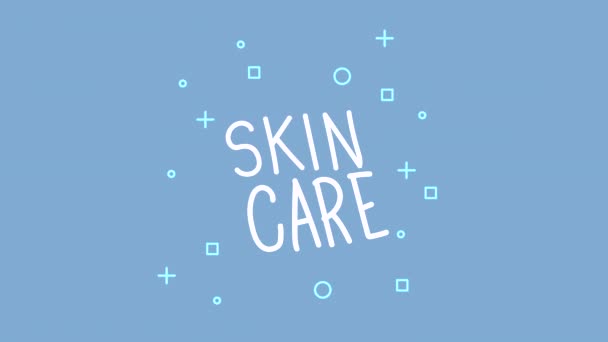 Skin care lettering animation — Stock Video