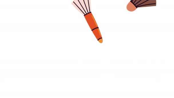 Makeup brushes pattern animation — Stockvideo