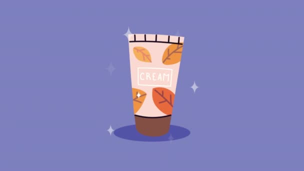 Cream tube cosmetic product animation — Vídeo de Stock