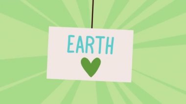 Love Earth ekoloji etiketi asılı