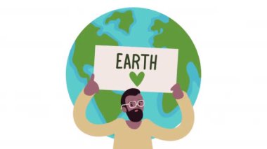 Toprak ve etiketli afro erkek ekolojist