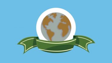 Kurdele çerçeveli ekoloji gezegeni animasyonu