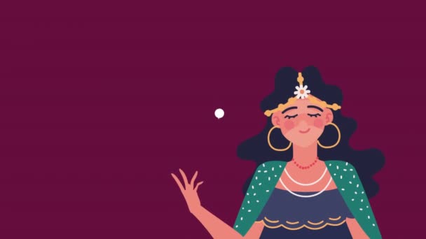 Witch speaking fortune telling animation — Vídeo de Stock
