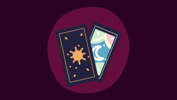 Fortune telling two cards animation — Stockvideo
