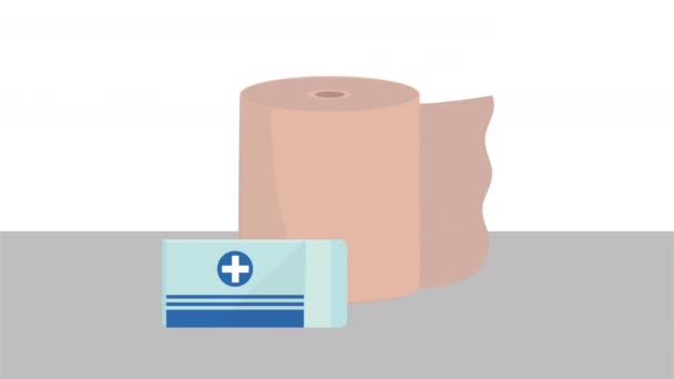 Medical health care bandage and drugs — Stock Video