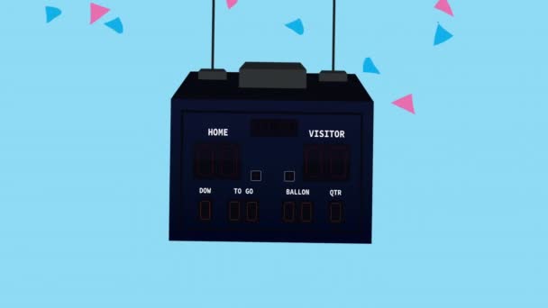 Scoreboard electric and confetti animation — Vídeo de Stock