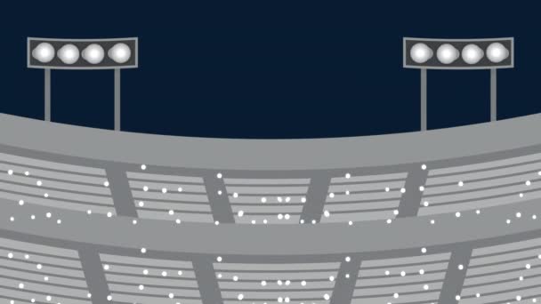 Estadio de fútbol americano con lámparas — Vídeo de stock