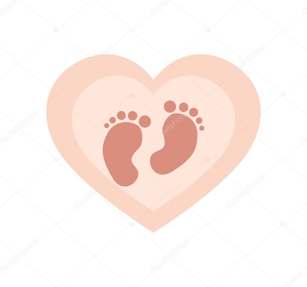 baby footprints in heart