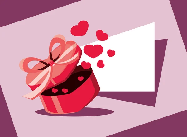 Подарункова коробка романтична — стоковий вектор