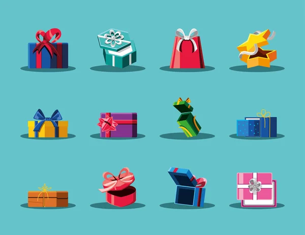 Set von Geschenkboxen — Stockvektor
