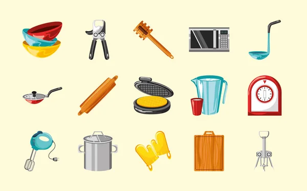 Icônes outils de cuisine — Image vectorielle