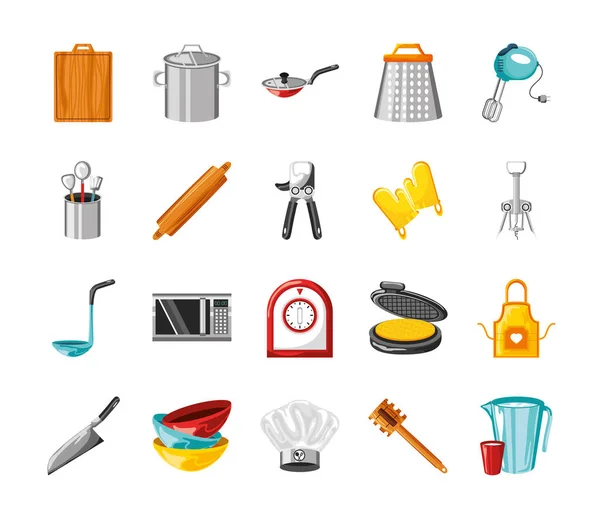 Conjunto de ícones cozinha — Vetor de Stock