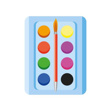 suluboya palet ve fırça