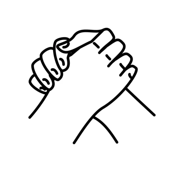 Potere mani insieme — Vettoriale Stock