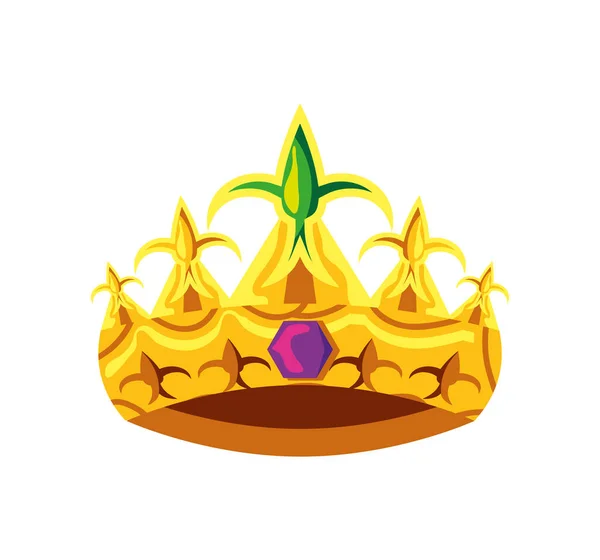 Gold crown and jewelry — Stock Vector