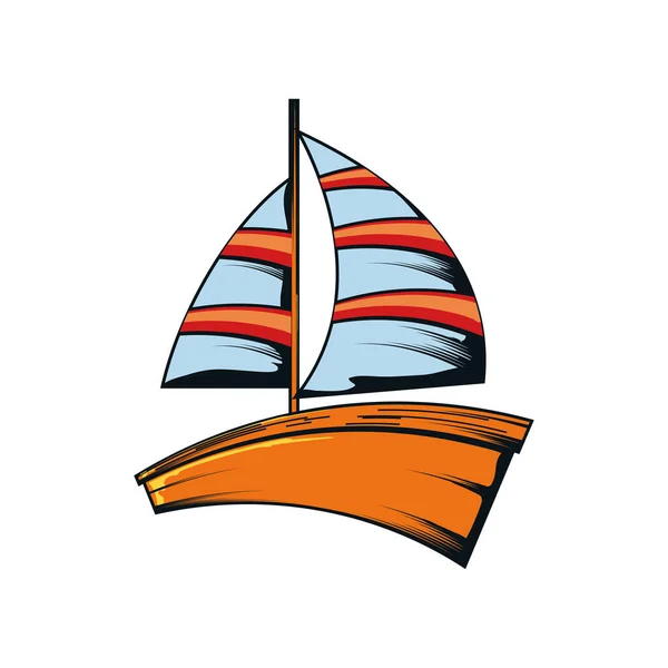 Zeilboot nautisch pictogram — Stockvector