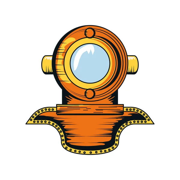 Casco de buceo retro — Vector de stock