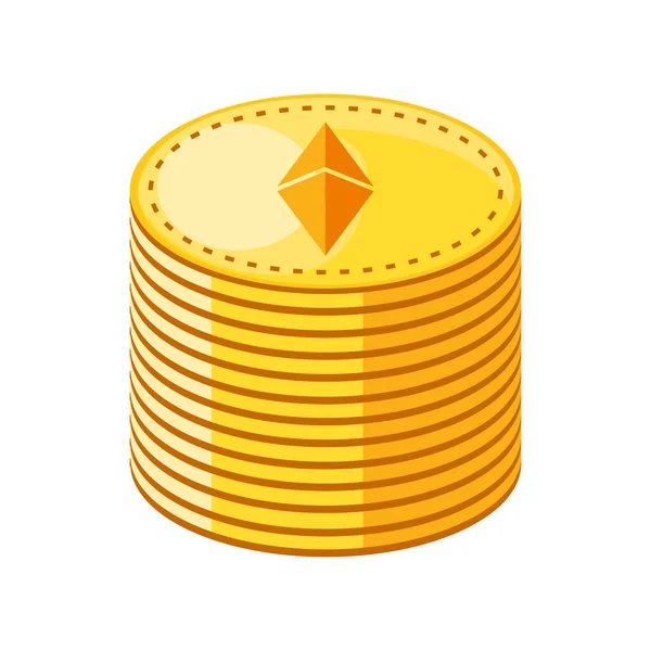 Stack coins ethereum — Wektor stockowy