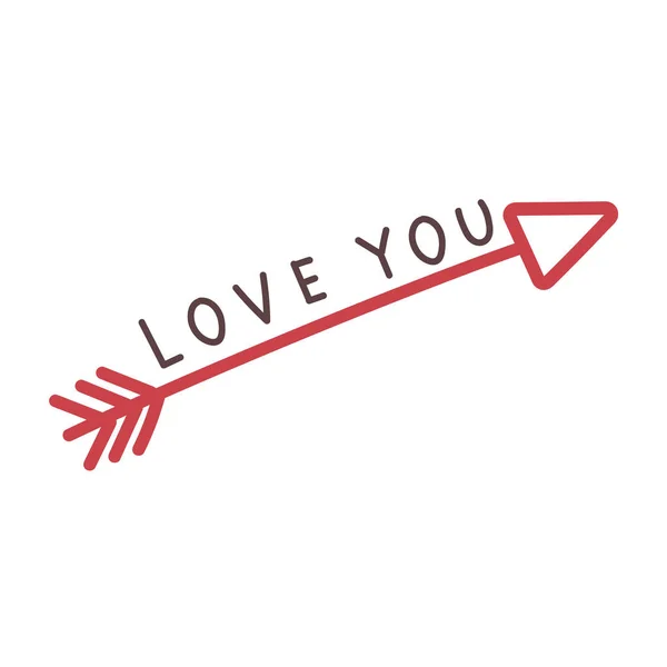 Love you word on arrow — стоковый вектор