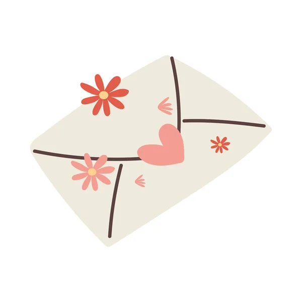 Romantic envelope mail — Stock Vector