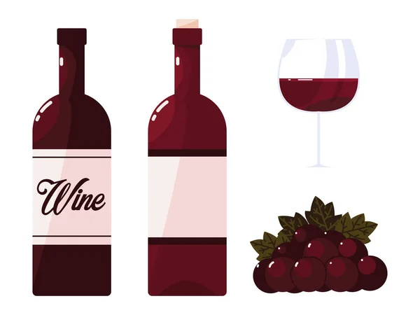 Iconos botellas de vino — Archivo Imágenes Vectoriales