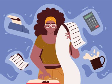 Kadın çoklu ofis işi