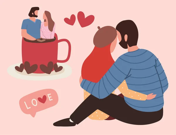 Love couples icons — Stockvektor