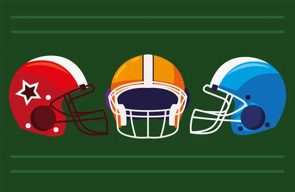 American football helmets — Stock Vector