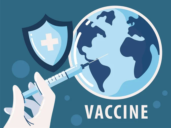 Глобальна вакцинація медична — стоковий вектор