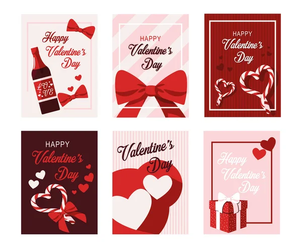 Valentines day greeting cards — Stock Vector