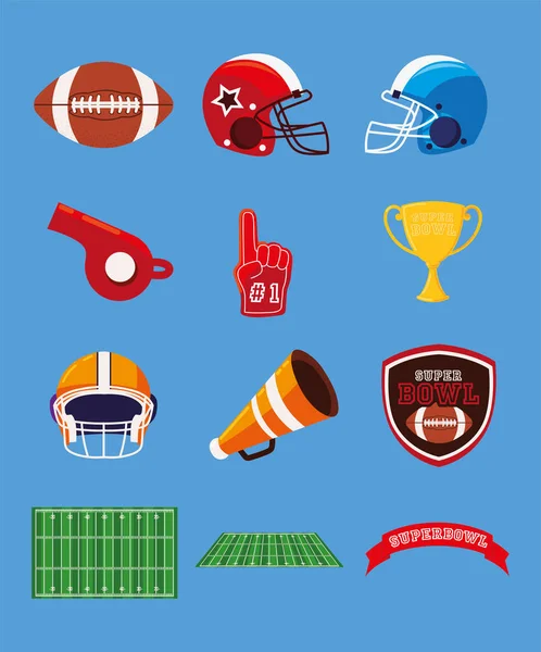 Set of american football — Stock Vector